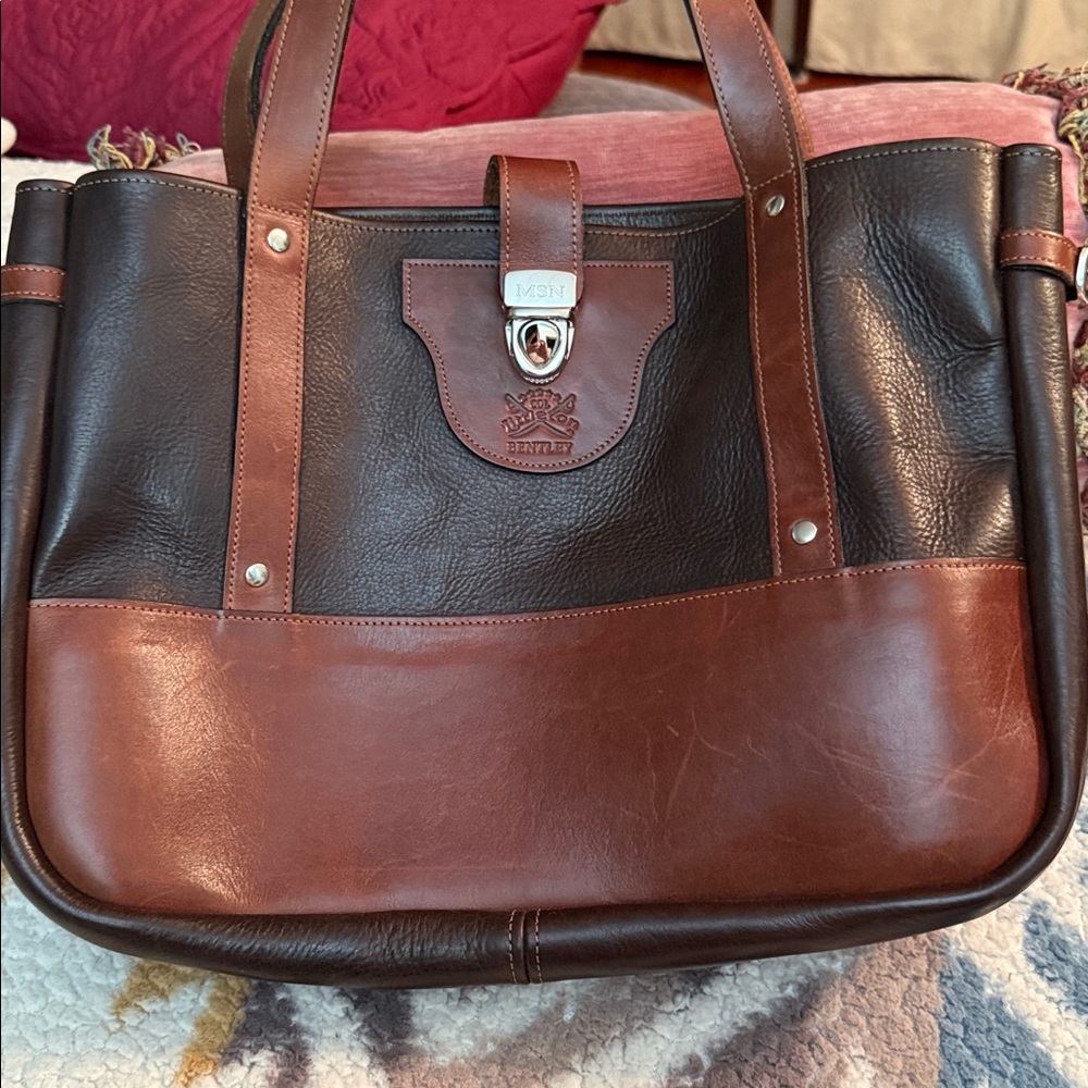 Col. Littleton Brown and Black Leather Women's Beautifully Crafted Handbag